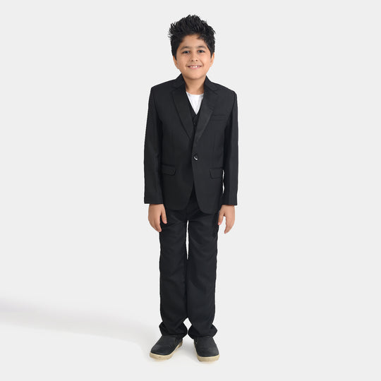 Boys Cotton Twill 3 Piece suit Classic Black