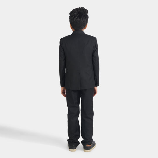Boys Cotton Twill 3 Piece suit Classic Black