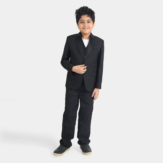 Boys Cotton Twill 3 Piece suit Classic Black