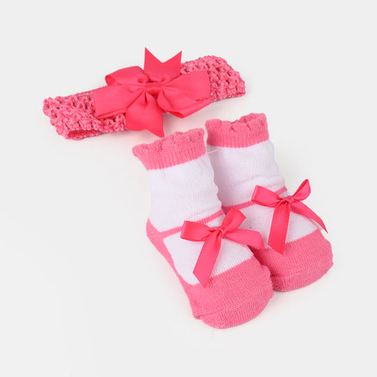 Baby Socks Booties with Headband | 3-12M
