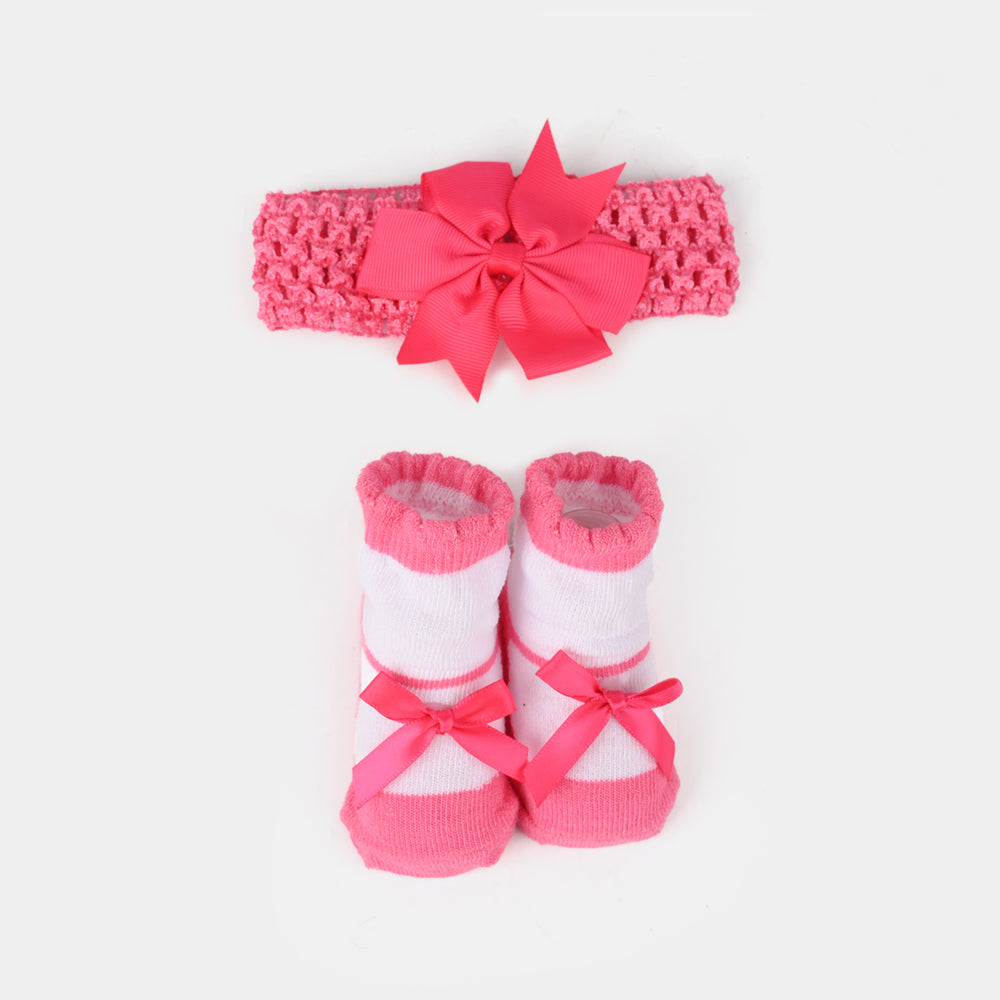 Baby Socks Booties with Headband | 3-12M