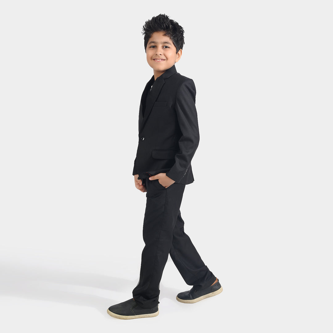 Boys Cotton Twill 3 Piece suit Classic Black
