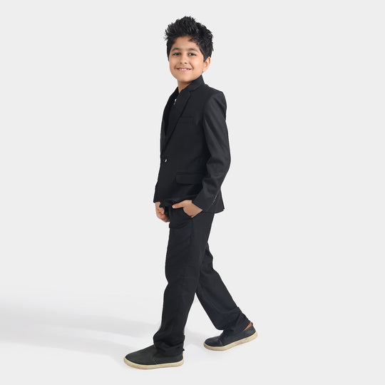 Boys Cotton Twill 3 Piece suit Classic Black