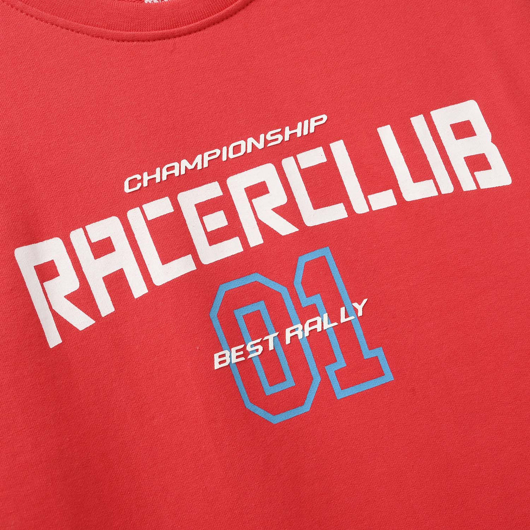 Teens Boys Jersey/Terry Sweatshirt Racerclub-C.Red