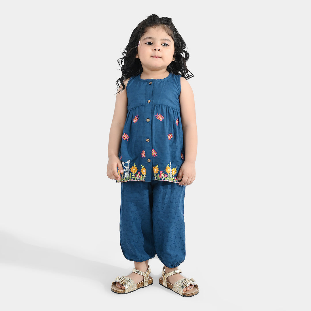Infant Girls Jacquard Emb 2Pcs Little Deer-Teal