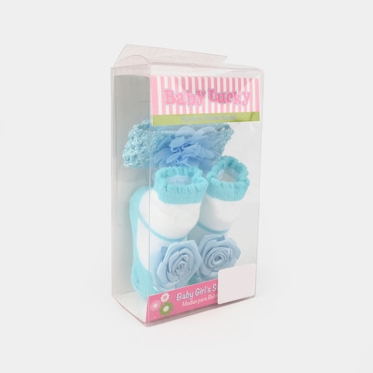 Baby Socks Booties with Headband | 3-12M