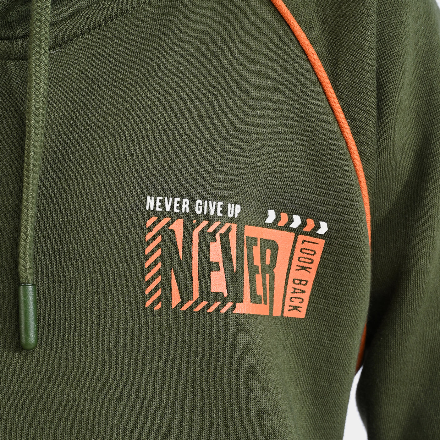 Boys Fleece Knitted Jacket Never Give Up-Rifle.Green