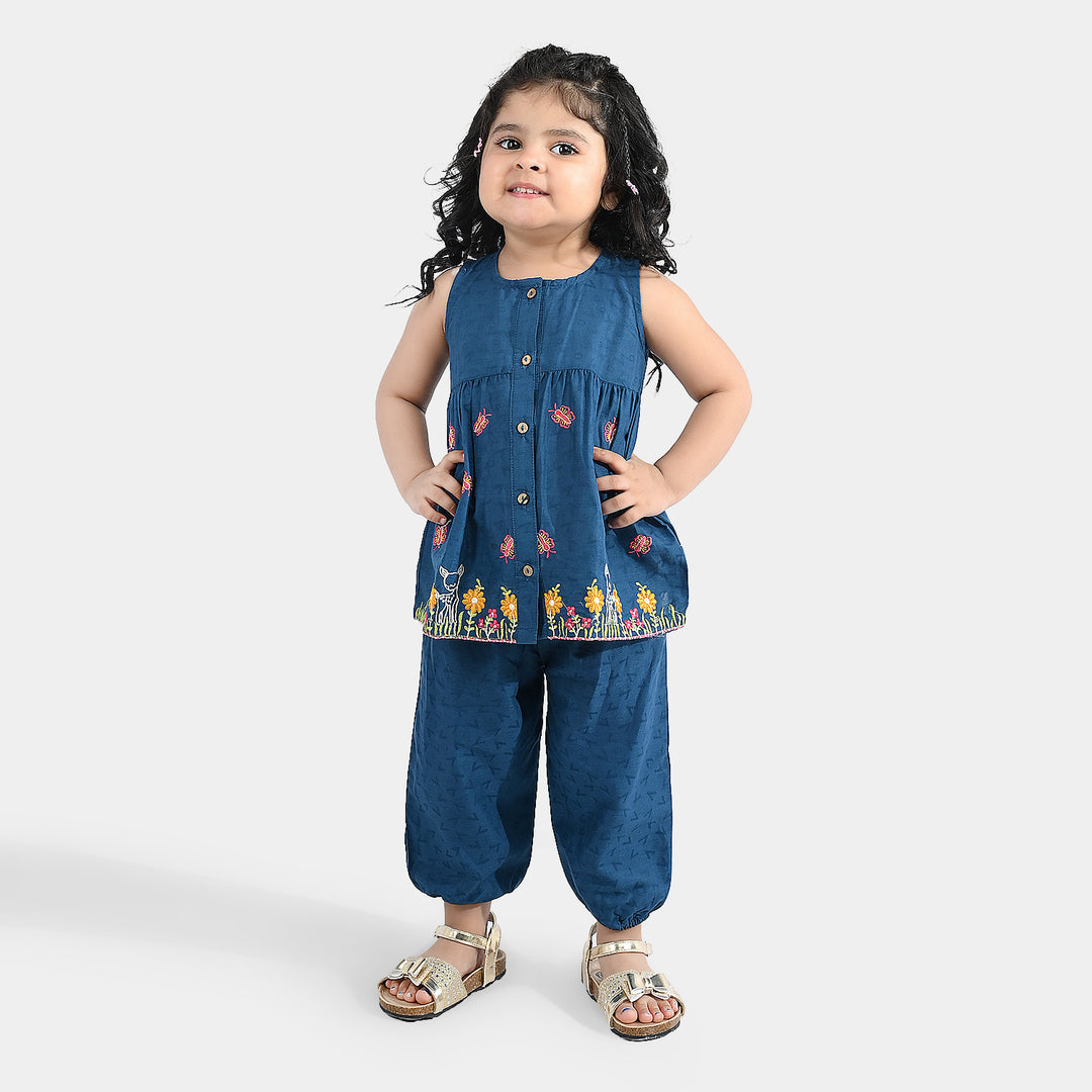Infant Girls Jacquard Emb 2Pcs Little Deer-Teal