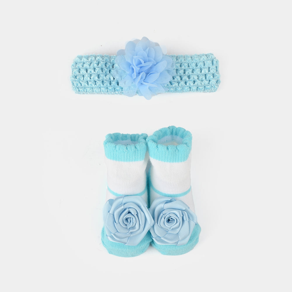 Baby Socks Booties with Headband | 3-12M