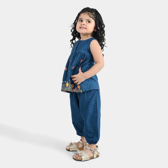 Infant Girls Jacquard Emb 2Pcs Little Deer-Teal