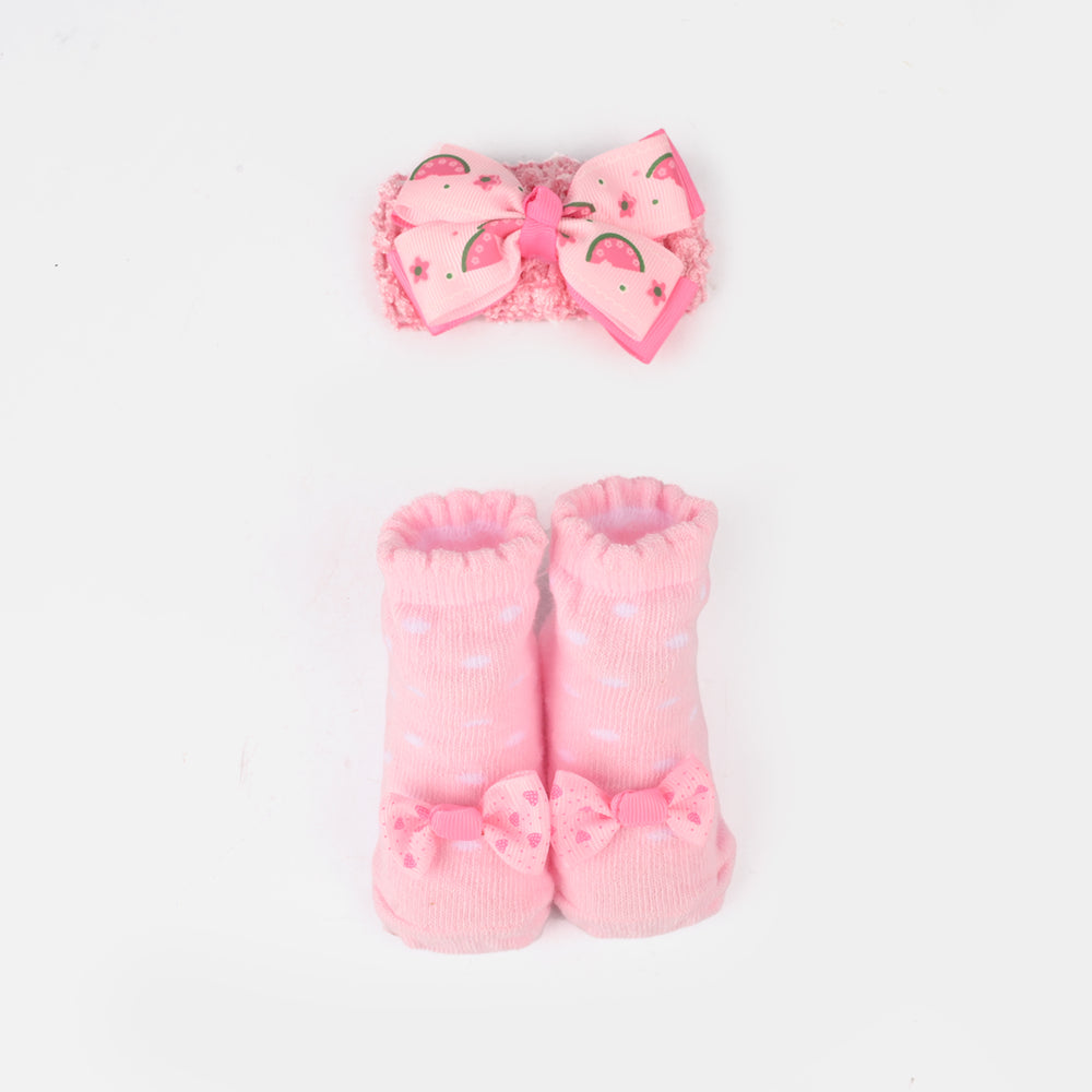 Baby Socks Booties with Headband | 3-12M