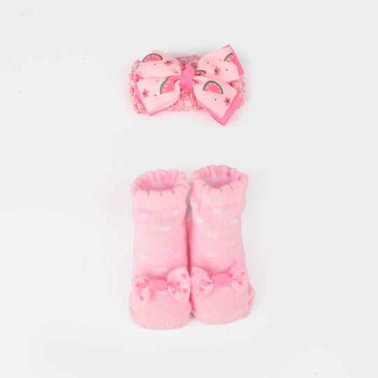 Baby Socks Booties with Headband | 3-12M