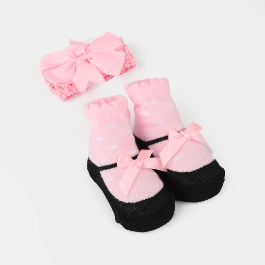 Baby Socks Booties with Headband | 3-12M