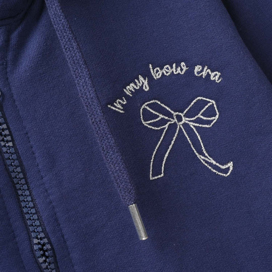 Teens Girls Jersey/Terry 2 Piece Suit Bow-NAVY