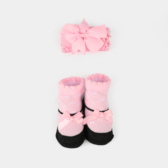 Baby Socks Booties with Headband | 3-12M