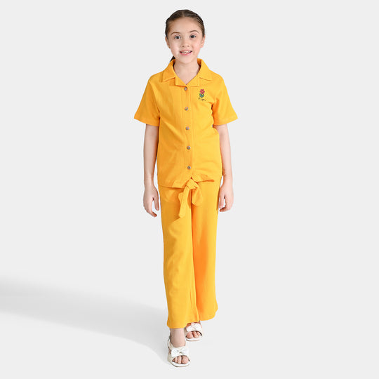 Girls Jersey/Terry 2 Piece Suit Enjoy-Citrus