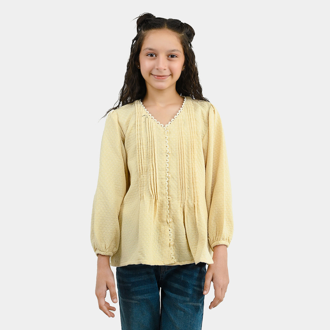 Girls Gauze Casual Top Vanilla-Cream