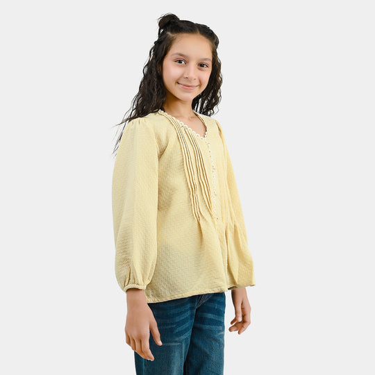 Girls Gauze Casual Top Vanilla-Cream
