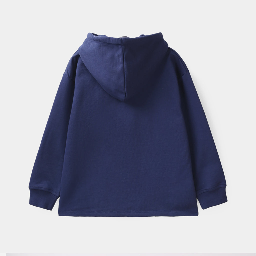 Teens Girls Jersey/Terry 2 Piece Suit Bow-NAVY