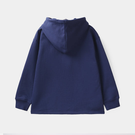 Girls Jersey/Terry 2 Piece Suit Bow-NAVY