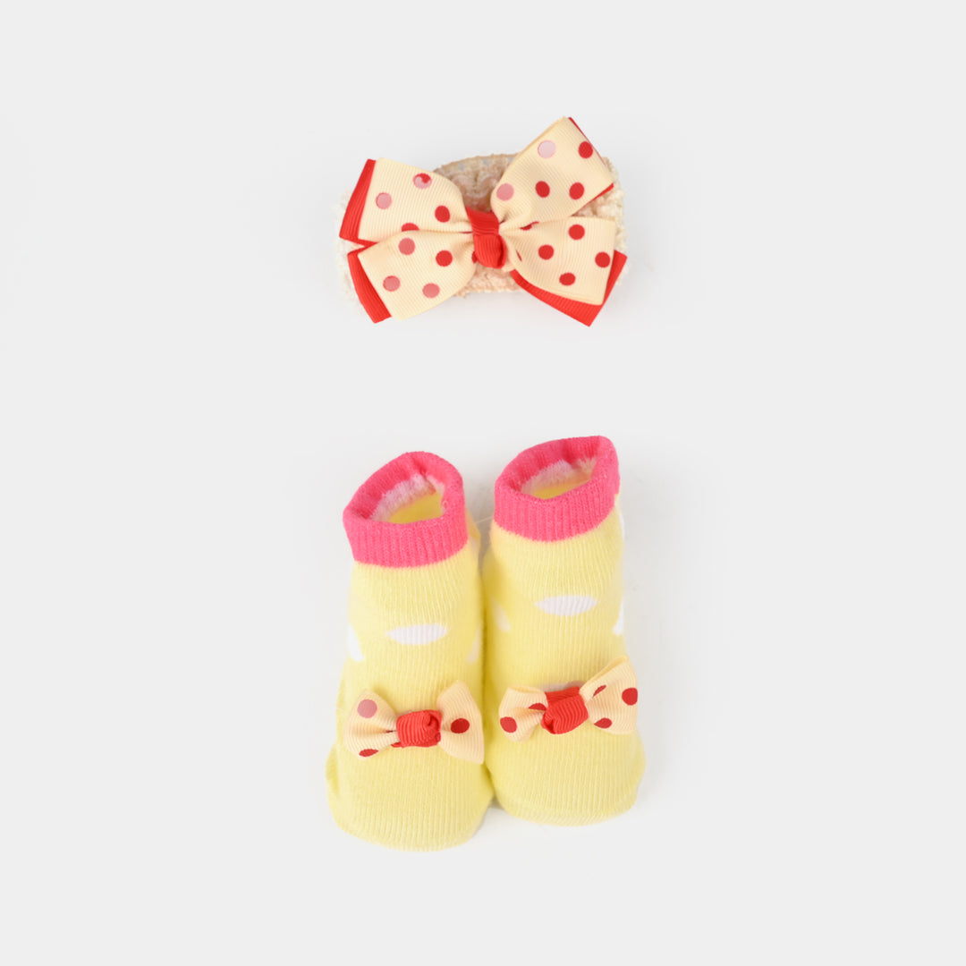 Baby Socks Booties with Headband | 3-12M