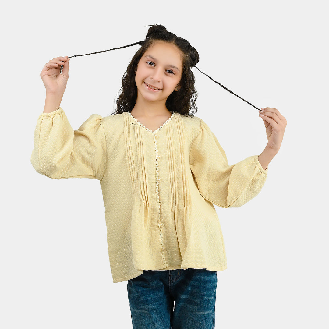 Girls Gauze Casual Top Vanilla-Cream