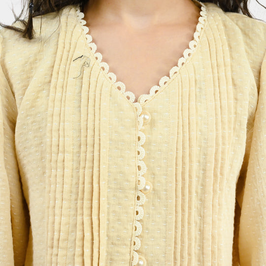 Girls Gauze Casual Top Vanilla-Cream