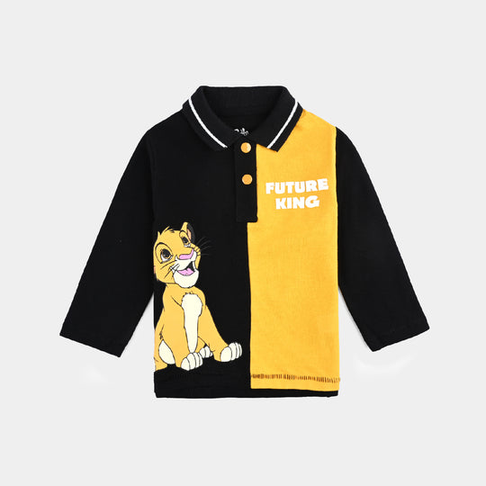 Infant Boys Cotton PK Polo Future King-Citrus/Black