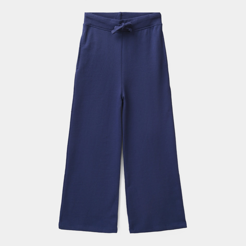 Teens Girls Jersey/Terry 2 Piece Suit Bow-NAVY