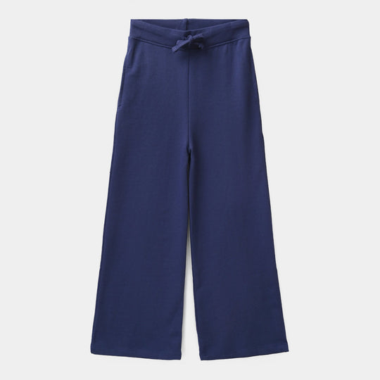 Teens Girls Jersey/Terry 2 Piece Suit Bow-NAVY