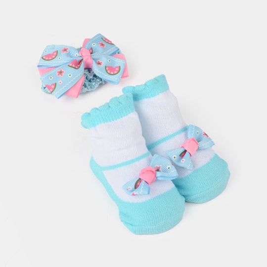 Baby Socks Booties with Headband | 3-12M