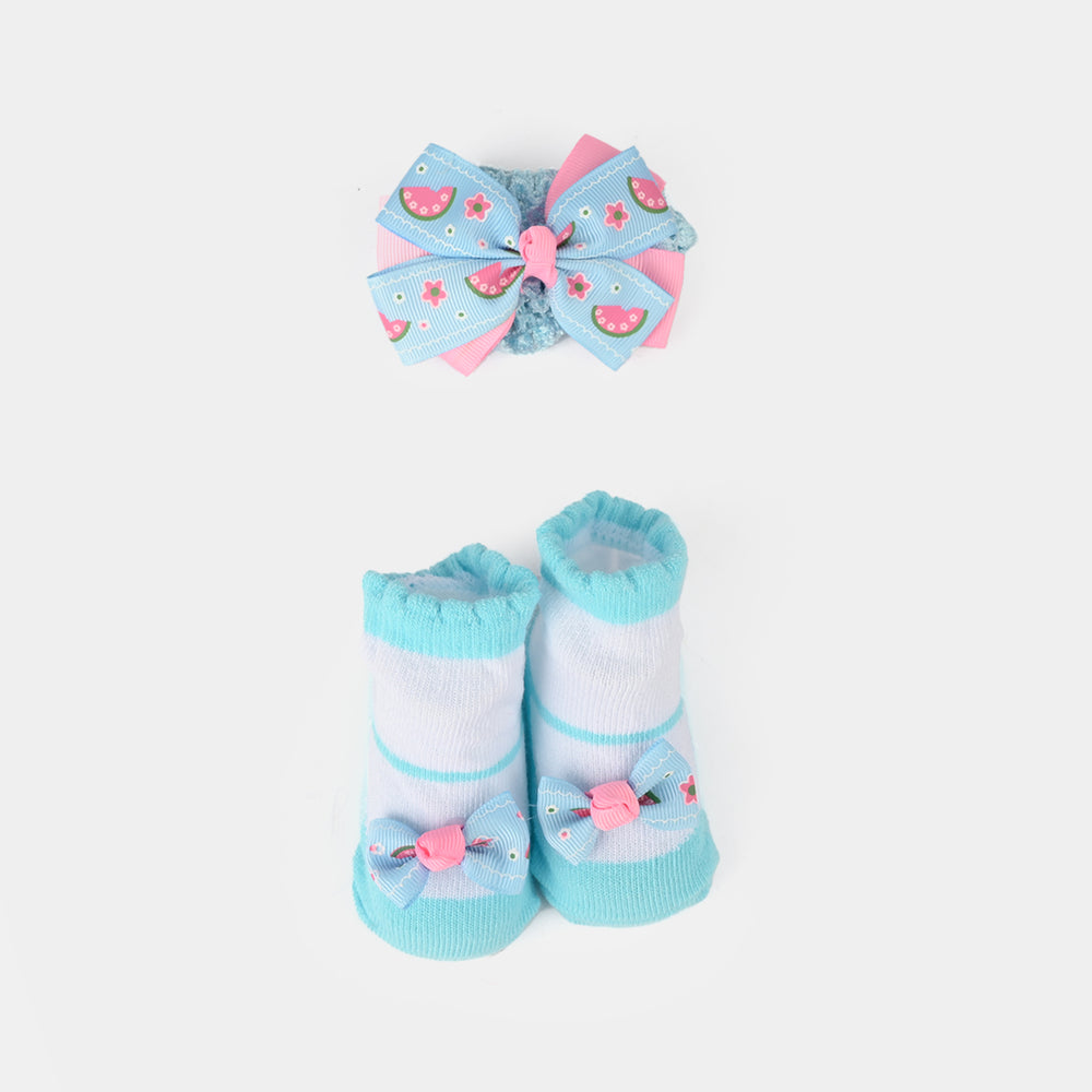 Baby Socks Booties with Headband | 3-12M