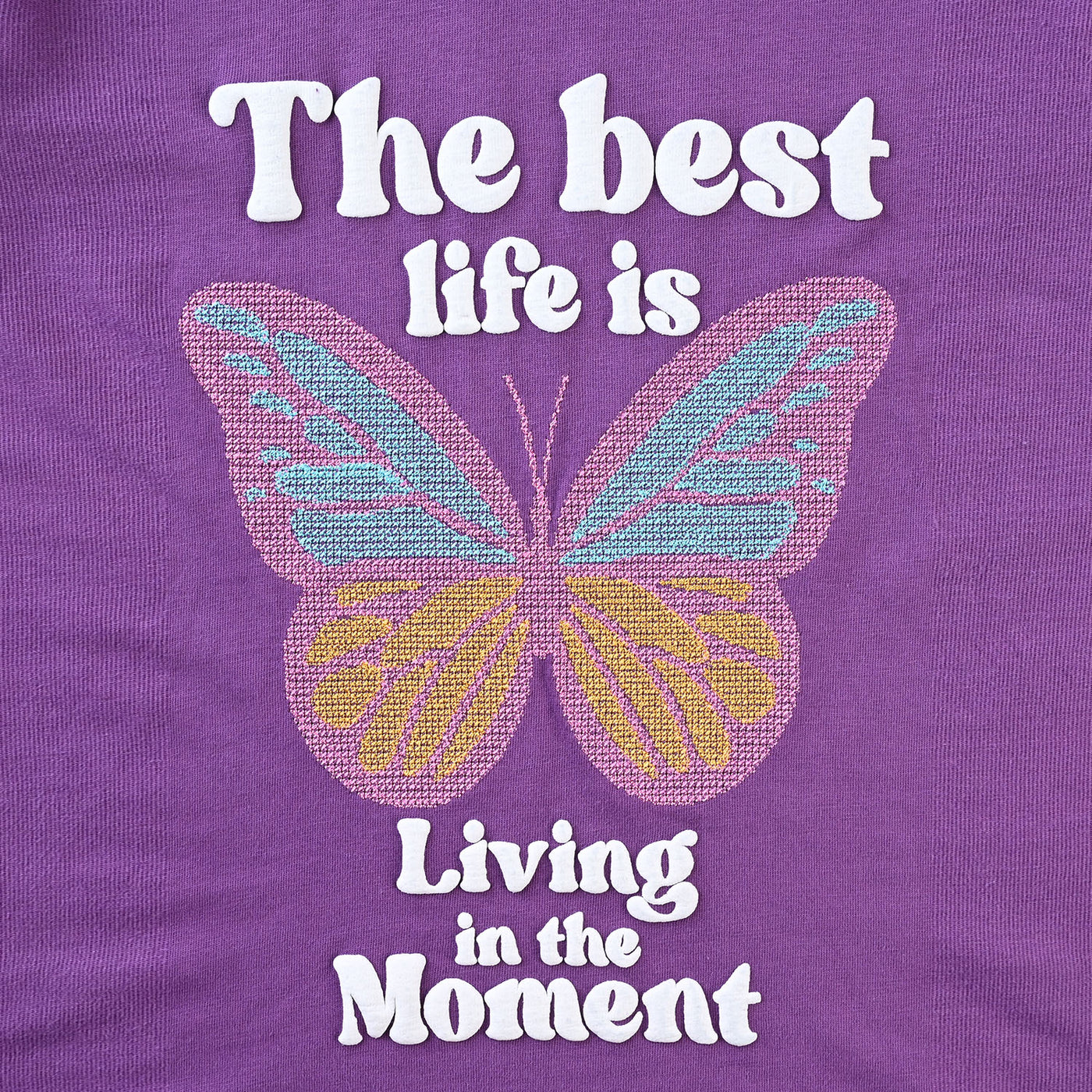 Girls Cotton Jersey T-Shirt F/S Living In The Moment-Purple