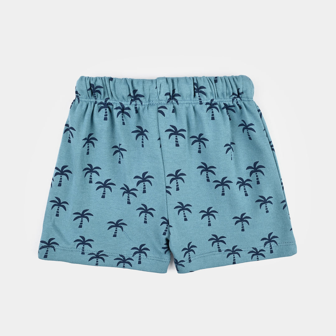 Infant Boys Cotton Interlock Suit Palm Wave-BLUE