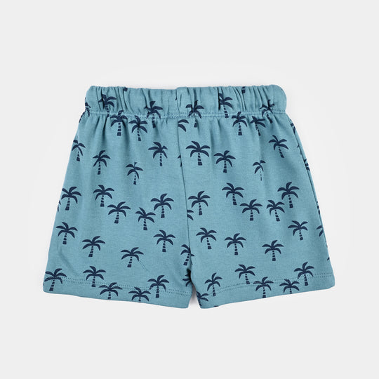 Infant Boys Cotton Interlock Suit Palm Wave-BLUE