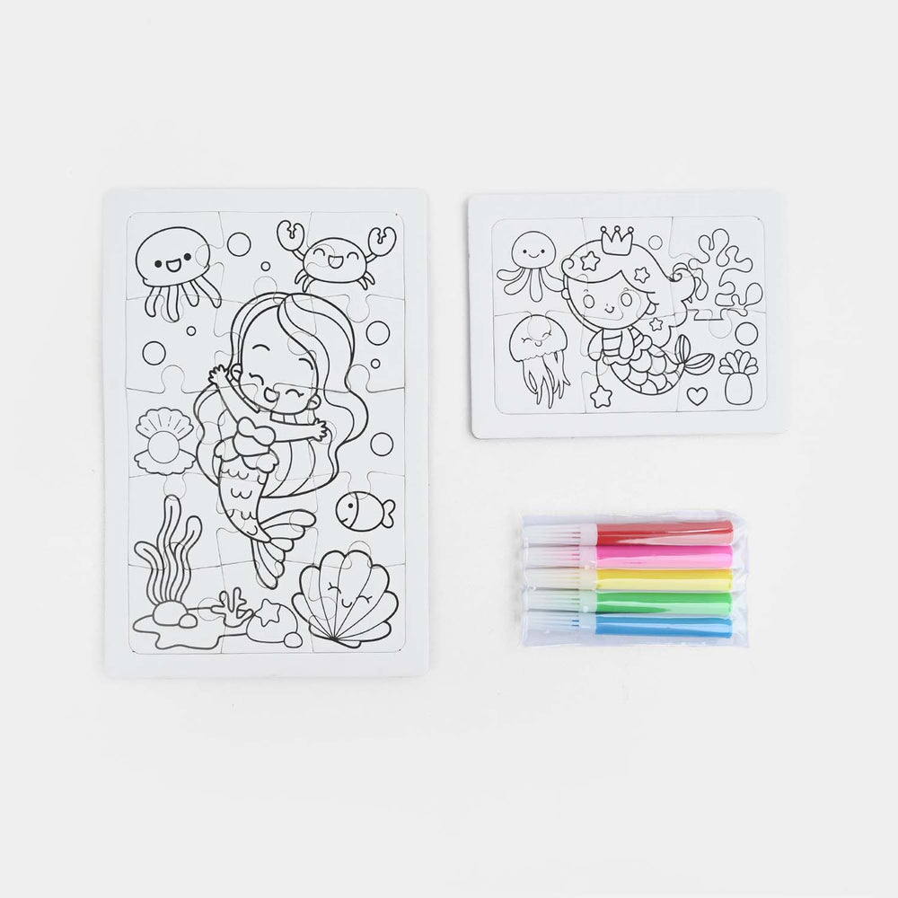 3-in-1 DIY Color-Your-Own Jigsaw Puzzle Set