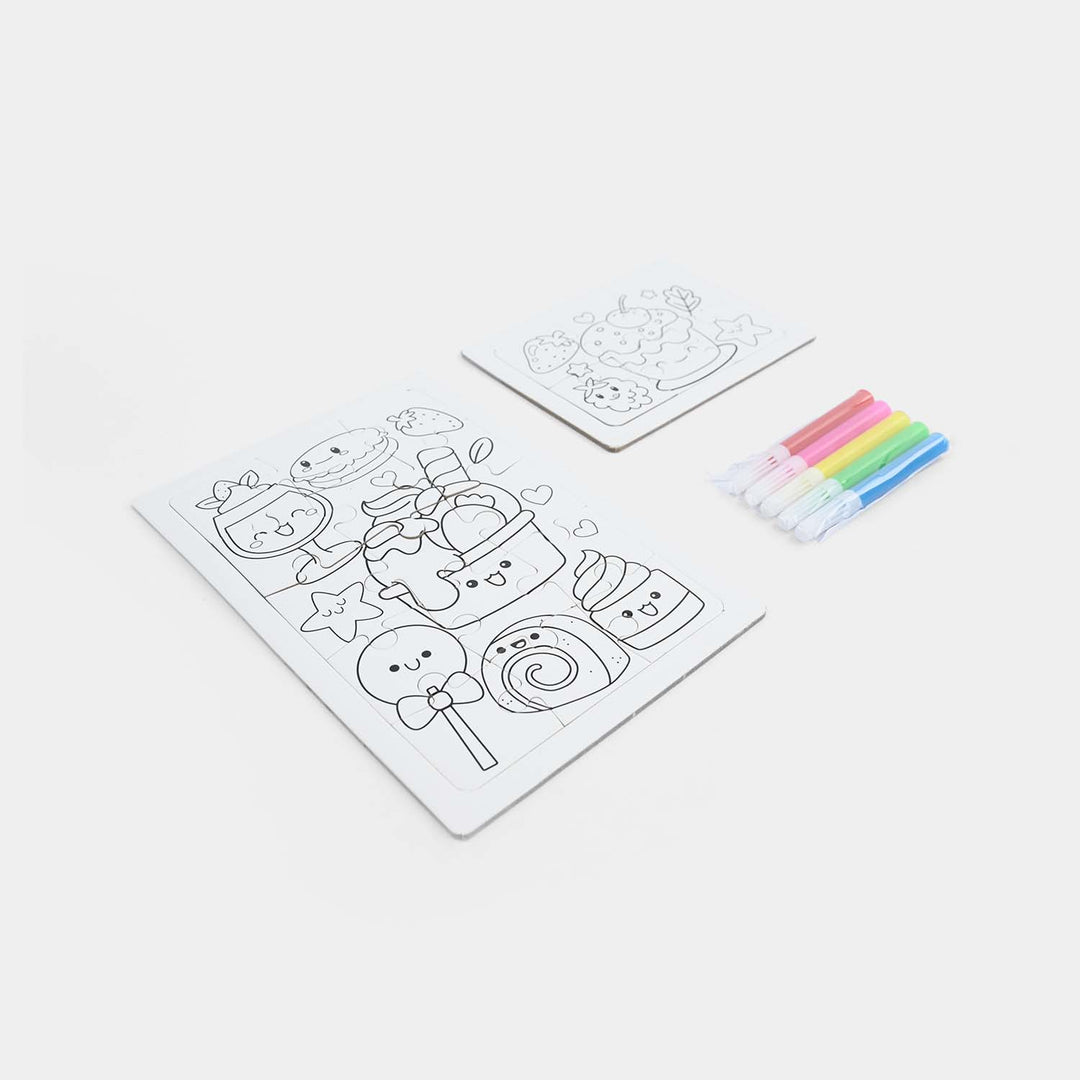 3-in-1 DIY Color-Your-Own Jigsaw Puzzle Set