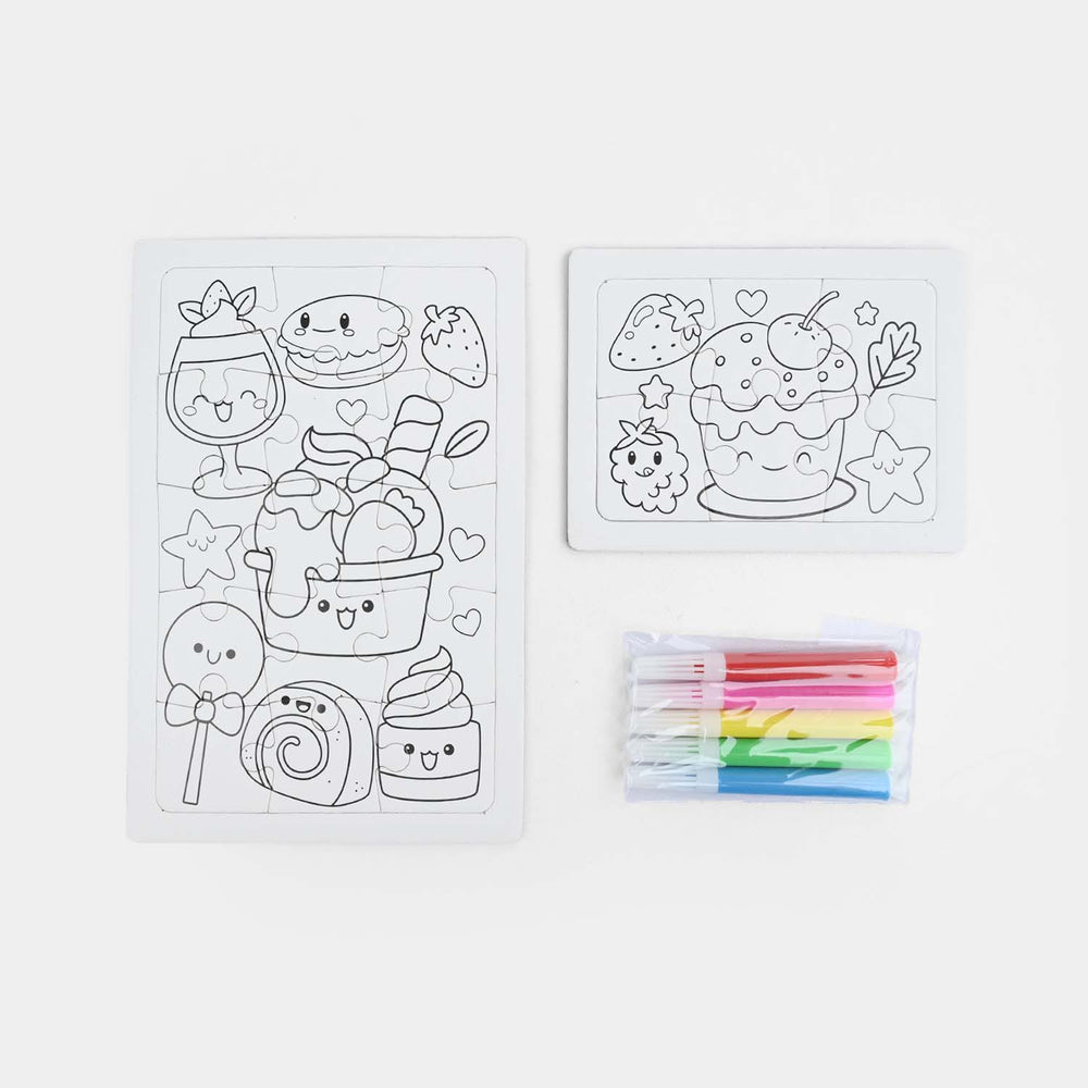 3-in-1 DIY Color-Your-Own Jigsaw Puzzle Set