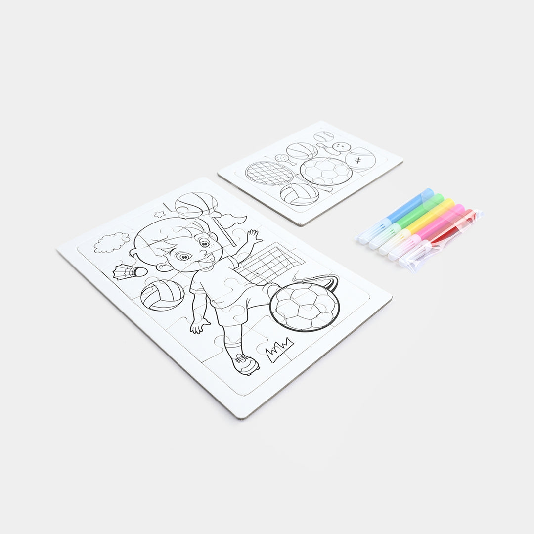 3-in-1 DIY Color-Your-Own Jigsaw Puzzle Set