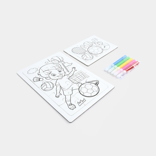 3-in-1 DIY Color-Your-Own Jigsaw Puzzle Set