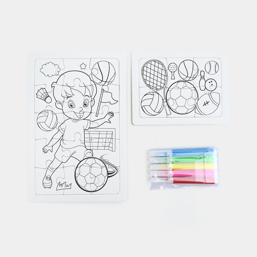 3-in-1 DIY Color-Your-Own Jigsaw Puzzle Set