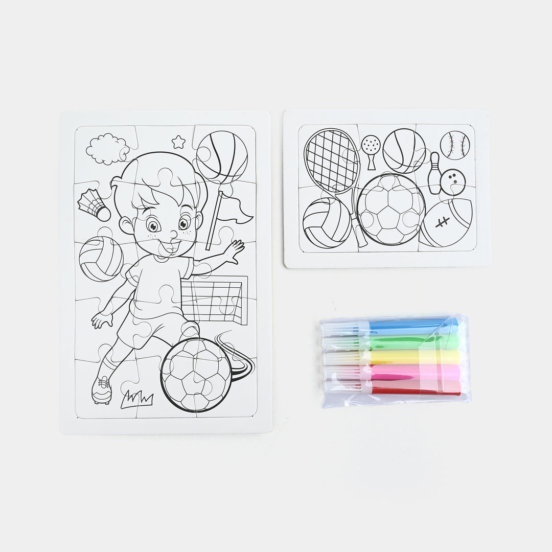 3-in-1 DIY Color-Your-Own Jigsaw Puzzle Set