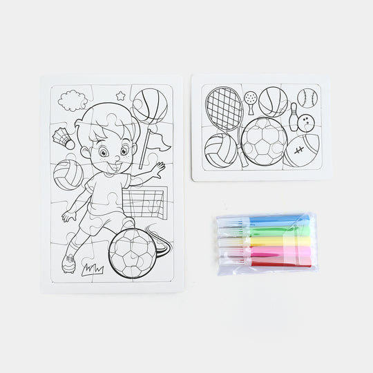 3-in-1 DIY Color-Your-Own Jigsaw Puzzle Set