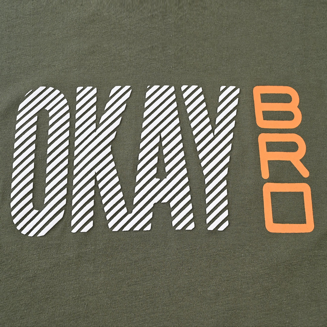 Boys Cotton Jersey T-Shirt F/S Okay Bro-Rifle Green