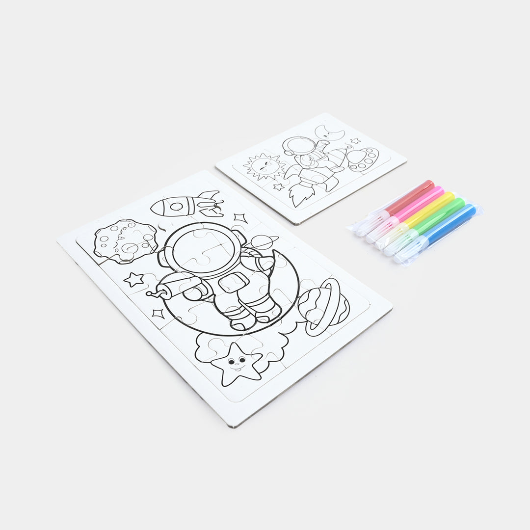 3-in-1 DIY Color-Your-Own Jigsaw Puzzle Set