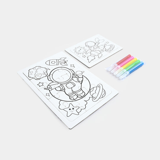 3-in-1 DIY Color-Your-Own Jigsaw Puzzle Set
