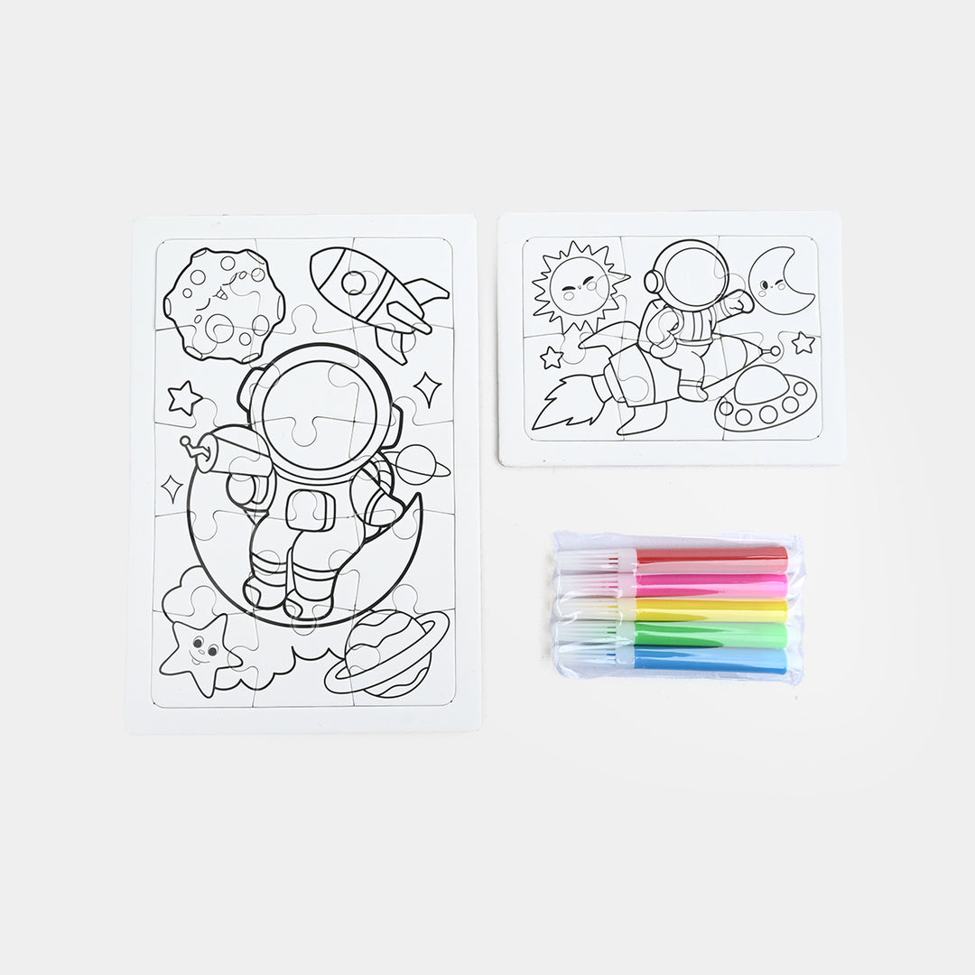 3-in-1 DIY Color-Your-Own Jigsaw Puzzle Set