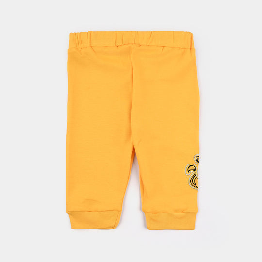 Infant Boys Cotton Interlock Suit Lion -White/Yellow