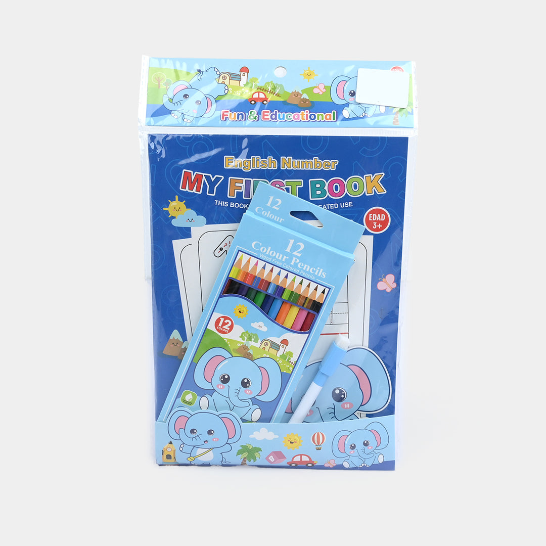 Reusable Tracing Set with 12 Color Pencils &amp; Dry-Erase Marker