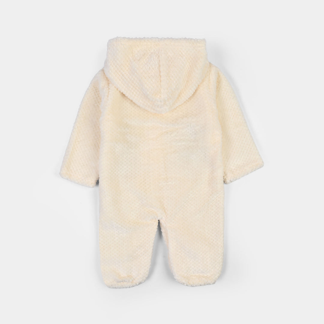 Infant Unisex Sherpa Romper FL235-1P - White/Yellow